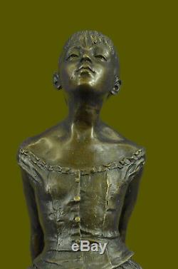 Art Deco New Ballerina Dancer Classical Bronze Sculpture Figurine By Degas