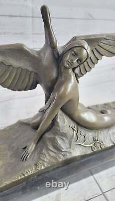 Art Deco New Bronze Leda and the Swan Sculpture Home Decor Figurine Large