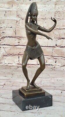 Art Deco New Cast Tribute to Chiparus Erotic Dancer Bronze Sculpture Nr