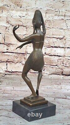 Art Deco New Cast Tribute to Chiparus Erotic Dancer Bronze Sculpture Nr