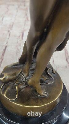 Art Deco / New Erotic Naked Female Woman Female 100% Solid Bronze Sculpture