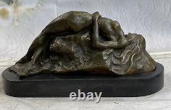 Art Deco / New Hair Nude Bedding Woman Girl Bronze Sculpture Figurine