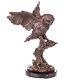 Art Deco Owl Sculpture In Bronze On Black Marble After Milo