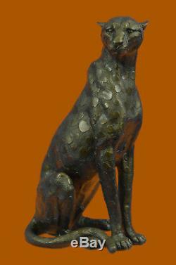 Art Deco Puma Jaguar Cheetah Wildlife Bronze Sculpture Figurine Statue Fonte