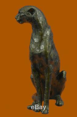 Art Deco Puma Jaguar Cheetah Wildlife Bronze Sculpture Figurine Statue Fonte