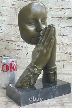 Art Deco Religious Priest Hand Tribute Dali By Milo Bronze Sculpture Figurine
