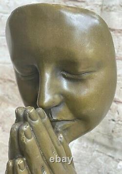 Art Deco Religious Priest Hand Tribute Dali By Milo Bronze Sculpture Figurine