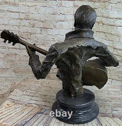 Art Deco Sculpture Elvis Presley Guitar Bronze Statue Font Figurine