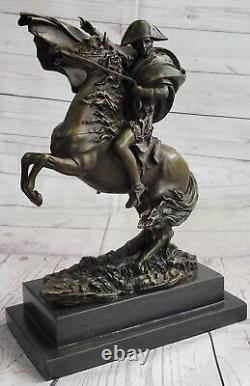 Art Deco Sculpture Napoleon Bronze Statue Cast Iron Marble Base Figurine.