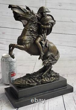 Art Deco Sculpture Napoleon Bronze Statue Cast Iron Marble Base Figurine.