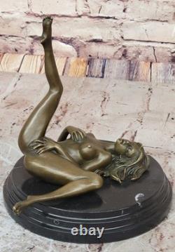 Art Deco Sculpture Nude Woman Girl Erotic Female Body Bronze Statue Discounted