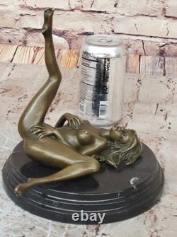 Art Deco Sculpture Nude Woman Girl Erotic Female Body Bronze Statue Discounted