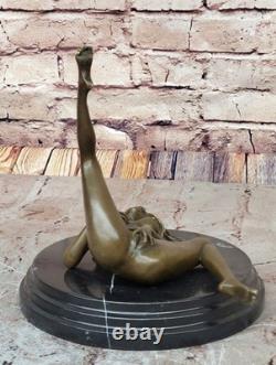 Art Deco Sculpture Nude Woman Girl Erotic Female Body Bronze Statue Discounted