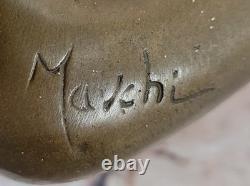 Art Deco Sculpture Nude Woman Girl Erotic Female Body Bronze Statue Discounted