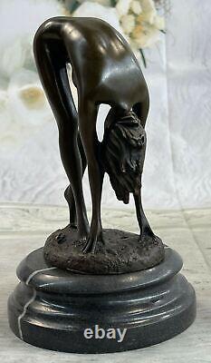 Art Deco Sculpture Sexy Naked Erotic Woman Nude Girl Bronze Statue Figurine Deal