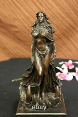 Art Deco Signed La Femelle Amazone Warrior Bronze Sculpture Chaud Fonte Figurine