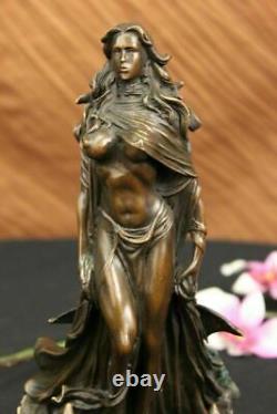 Art Deco Signed La Femelle Amazone Warrior Bronze Sculpture Chaud Fonte Figurine