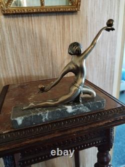 Art Deco Silvered Bronze Dancer with Balls 1920-1930