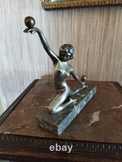 Art Deco Silvered Bronze Dancer with Balls 1920-1930
