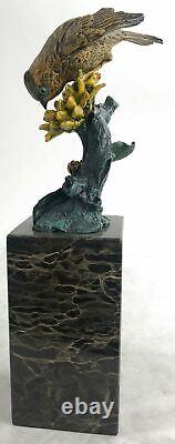 Art Deco Special Skate Love Bird Colombe Bronze Sculpture Marble Base