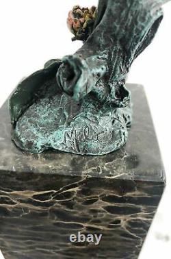 Art Deco Special Skate Love Bird Colombe Bronze Sculpture Marble Base