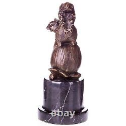 Art Deco Squirrel Sculpture in Bronze on Black Marble after F. Paurtrot