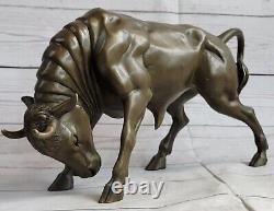 Art Deco Stock Market Bull Font Bronze Sculpture Statue Figure