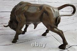 Art Deco Stock Market Bull Font Bronze Sculpture Statue Figure