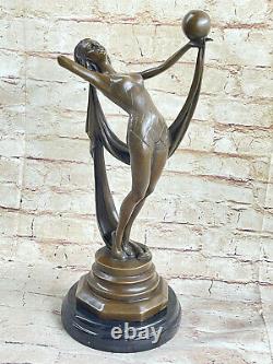 Art Deco Style Statue Sculpture Dancer Acrobat Modern Bronze Style Signed