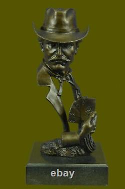 Art Deco West Art Marshal Saloon Bronze Sculpture Classic Artwork Fonte