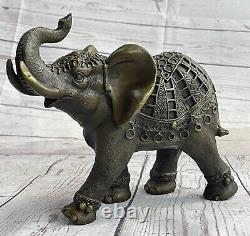 Art Deco Wildlife Elephant By Milo Bronze Font Sculpture Statue Figure Art