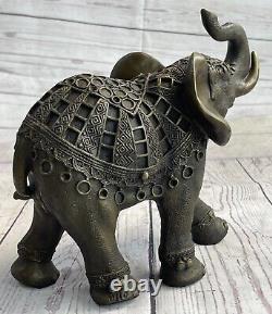 Art Deco Wildlife Elephant By Milo Bronze Font Sculpture Statue Figure Art