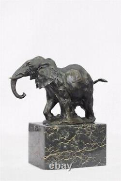 Art Deco Wildlife Elephant By Milo Bronze Font Sculpture Statue Figure Nr