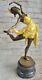 Art Deco Woman Dancer Bronze Statue'lost' Cire Method Sculpture Grand Gift