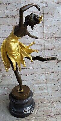 Art Deco Woman Dancer Bronze Statue'lost' Cire Method Sculpture Grand Gift