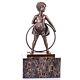 Art Deco Bronze Sculpture "hoop Girl" After F. Preiss