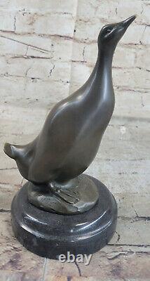 Art Deco'lost' Cire Method Duck Vienna Bronze Opens Sculpture Statue
