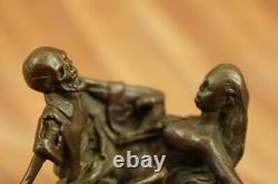 Art Decor Erotic Jewellery Trey Bronze Sculpture Female Nue Chair Skeleton Deal