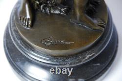 Art New Bronze Sculpture Signed Caesaro Young Woman Naked In The Jury