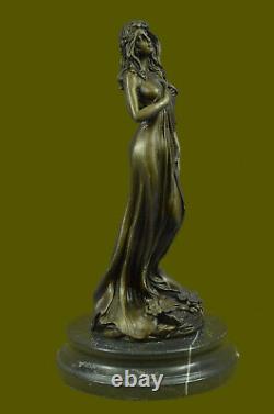 Art New Font Earth Goddess Bronze Sculpture Marble Base Figurine