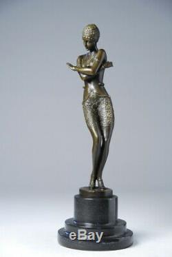Art Newborn Superb Statuette Signed Preiss Bronze-