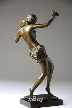 Art Nouveau, Beautiful Sculpture Signed Nick- Bronze, Beautiful Details, Free Shipping