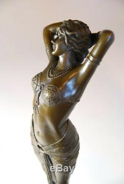 Art Nouveau Le Réveil Beautiful Bronze Sculpture Signed Phillips- Free Shipping