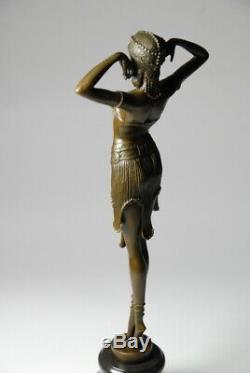 Art Nouveau Signed Demeter Chiparus, Bronze Sculpture- Art Free Shipping