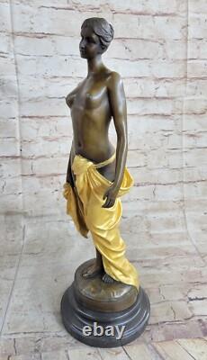 Art Nouveau Style Vintage Statue Woman Mermaid Chair in Gold Bronze Venus Sculpture