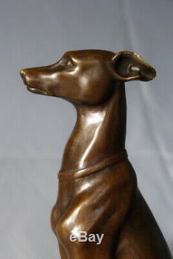 Art Sculpture Beautiful Animal Greyhound Signed Barye Free Shipping