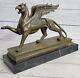 Art By Rock Griffin: Bronze Marble Sculpture Art Deco Mythical Figurine Statue