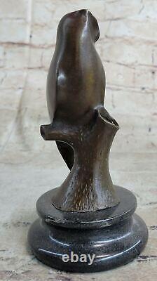 Artisanal Abstract Modern Art Owl Bird Bronze Sculpture Figurine Statue