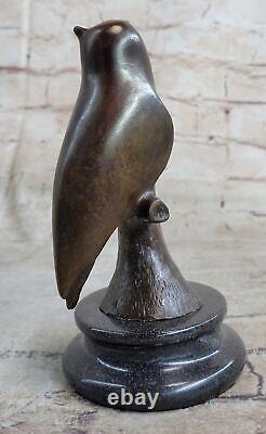 Artisanal Abstract Modern Art Owl Bronze Sculpture Figurine Statue