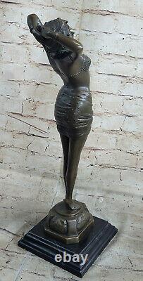 Austrian Vienna Art Deco Bronze Figure A. Leonard Nu Dancer Sculpture Nr